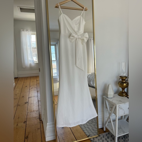 White Maxi Bridal Shower Dress with Bow from Red Dress size M new with tags - Picture 10 of 16